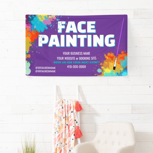 Gezichtschildering Business Banner Sign (Insitu)