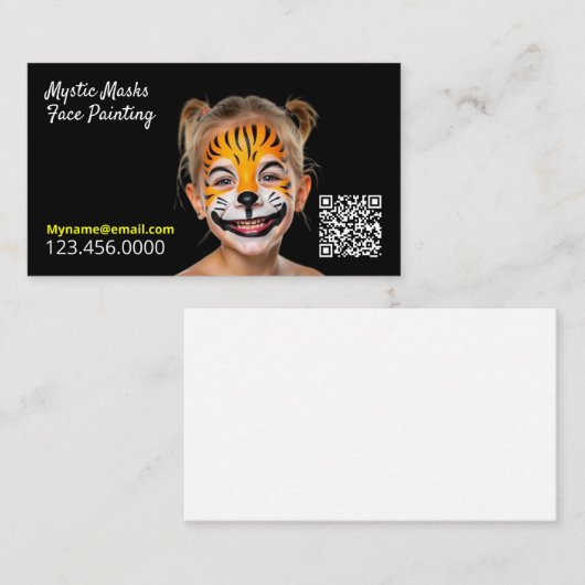 Gezichtschildering QR Visitekaartje (Voorkant / Achterkant)