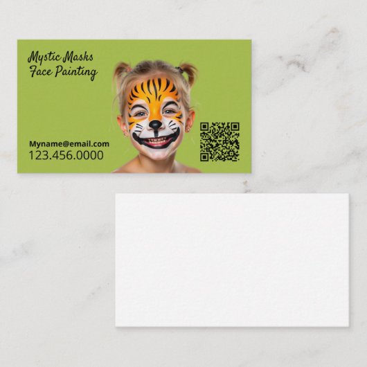 Gezichtschildering QR Visitekaartje (Voorkant / Achterkant)