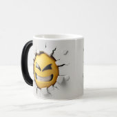 Gezichtsemoticon doorbreken magische mok (Voorkant links)