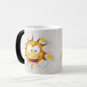 Gezichtsemoticon doorbreken magische mok (Voorkant links)