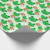 Gezichtsfoto kikker thema cadeaupapier (Hoek)