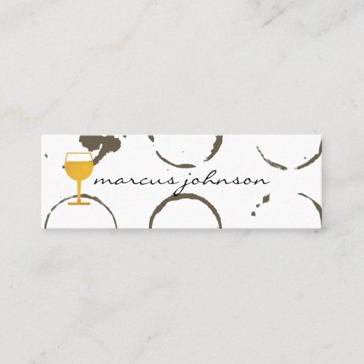 Gezichtsgordels voor wijn met vervorming en wijngl mini visitekaartje (Voorkant)