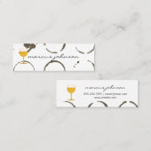 Gezichtsgordels voor wijn met vervorming en wijngl mini visitekaartje (Voorkant / Achterkant)