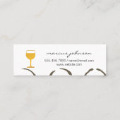 Gezichtsgordels voor wijn met vervorming en wijngl mini visitekaartje (Achterkant)