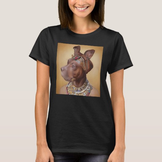 gezichtshandel van een oude hond als Cleopatra 1 T-shirt (Voorkant)