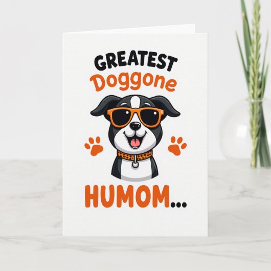 Gezichtskaart met koele hondvriend kaart (Voorkant)