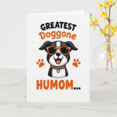 Gezichtskaart met koele hondvriend kaart (Gele Bloem)