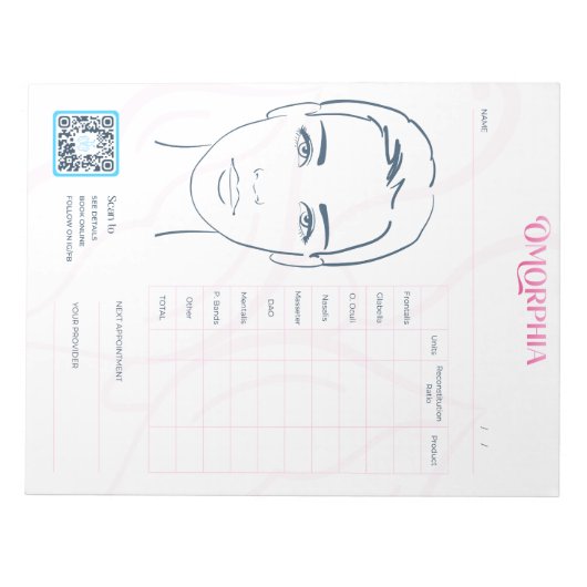 Gezichtskaart Scheur-weg Nota Pad Notitieblok (Voorkant)