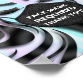 Gezichtsmasker bedekking vereist COVID-holografie Poster (Hoek)