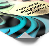 Gezichtsmasker bedekking vereist COVID holografisc Poster (Hoek)