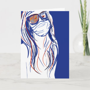 Gezichtsmasker blauw kaart