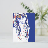 gezichtsmasker blues briefkaart (Staand voorkant)