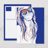 gezichtsmasker blues briefkaart (Voorkant / Achterkant)