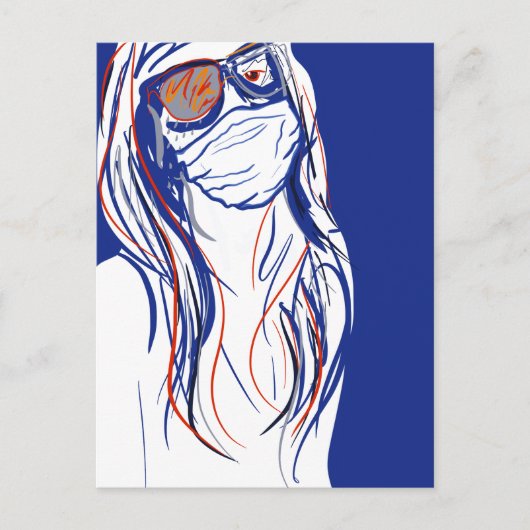gezichtsmasker blues briefkaart (Voorkant)