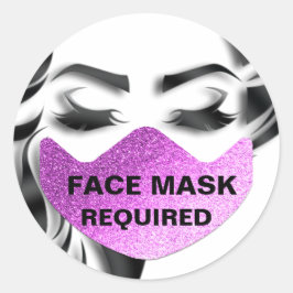Gezichtsmasker Covering vereist Coronavirus Protec Ronde Sticker