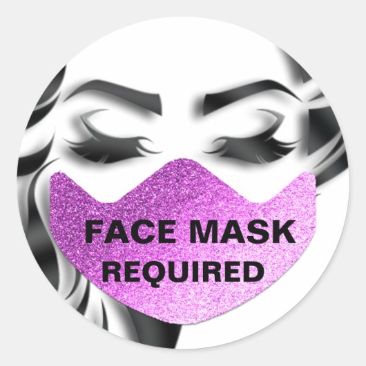 Gezichtsmasker Covering vereist Coronavirus Protec Ronde Sticker (Voorkant)