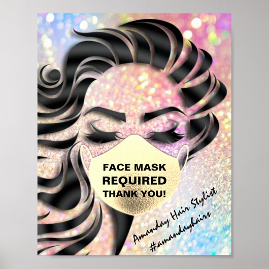 Gezichtsmasker Covering Vereiste Covid Glitter Hol Poster (Voorkant)