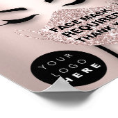 Gezichtsmasker Covering Vereiste Covid GlitterRose Poster (Hoek)