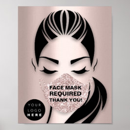 Gezichtsmasker Covering Vereiste Covid GlitterRose Poster