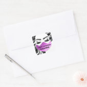 Gezichtsmasker dekking vereist Coronavirus Vrijwil Vierkante Sticker (Envelop)