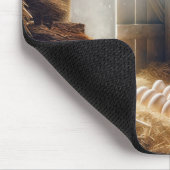 Gezichtsmasker op een Boerderijen kip Muismat (Hoek)