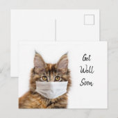 Gezichtsmasker op Maine Coon kat wordt goed Briefkaart (Voorkant / Achterkant)