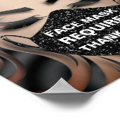 Gezichtsmasker vereist Covid Cosmetoloog Glitter Poster (Hoek)