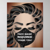 Gezichtsmasker vereist Covid Cosmetoloog Glitter Poster (Voorkant)