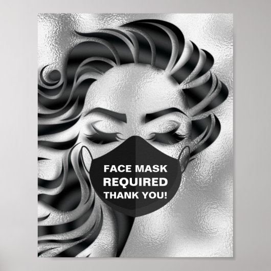 Gezichtsmasker vereist covid cosmetoloog Hair Silv Poster (Voorkant)