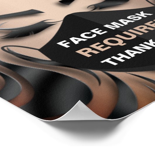 Gezichtsmasker vereist Covid Cosmetoloog Hair Styl Poster (Hoek)