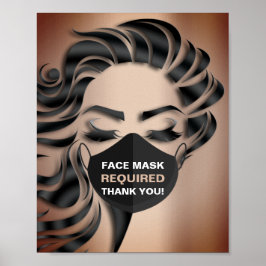 Gezichtsmasker vereist Covid Cosmetoloog Hairdress Poster