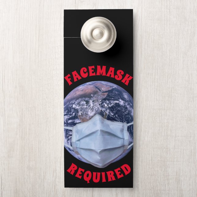 Gezichtsmasker vereist deurhanger (Op knop)