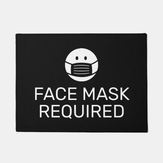 Gezichtsmasker vereist deurmat teken voor winkel (Voorkant)