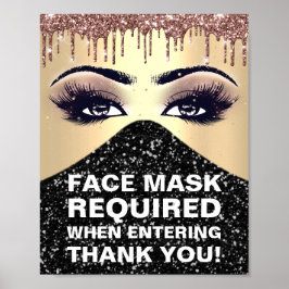 Gezichtsmasker vereist gecovid DankRose Glitter Go Poster