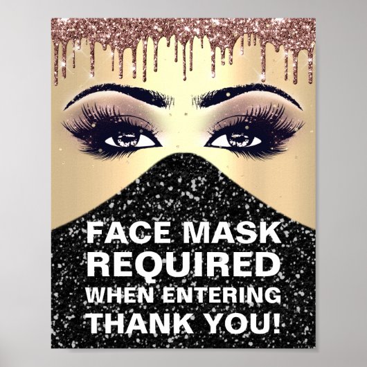 Gezichtsmasker vereist gecovid DankRose Glitter Go Poster (Voorkant)