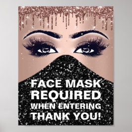 Gezichtsmasker vereist gecovid DankRose Glitter Ma Poster
