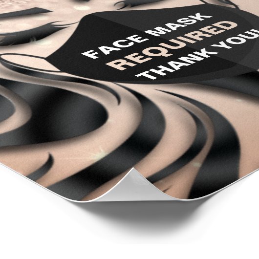 Gezichtsmasker vereist gecovid Eyelashes Roos Glit Poster (Hoek)