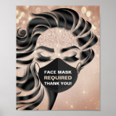 Gezichtsmasker vereist gecovid Eyelashes Roos Glit Poster (Voorkant)
