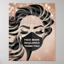 Gezichtsmasker vereist gecovid Eyelashes Roos Glit Poster