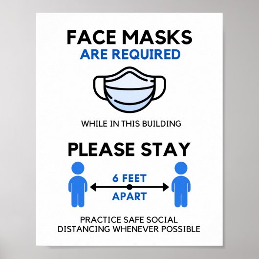 Gezichtsmasker vereist Poster, 6 ft. Away Poster (Voorkant)