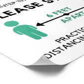 Gezichtsmasker vereist Poster, 6 meter afstand Poster (Hoek)