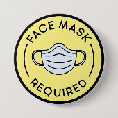 Gezichtsmasker vereist ronde button 7,6 cm (Voorkant)