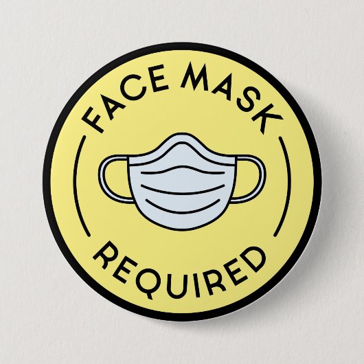 Gezichtsmasker vereist ronde button 7,6 cm (Voorkant)