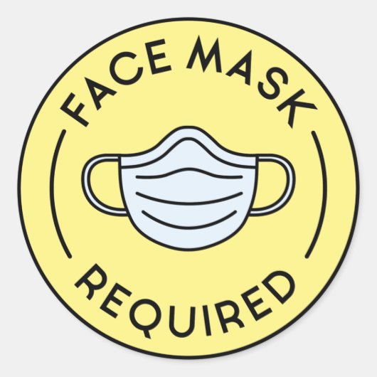 Gezichtsmasker vereist ronde sticker (Voorkant)