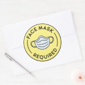 Gezichtsmasker vereist ronde sticker (Envelop)