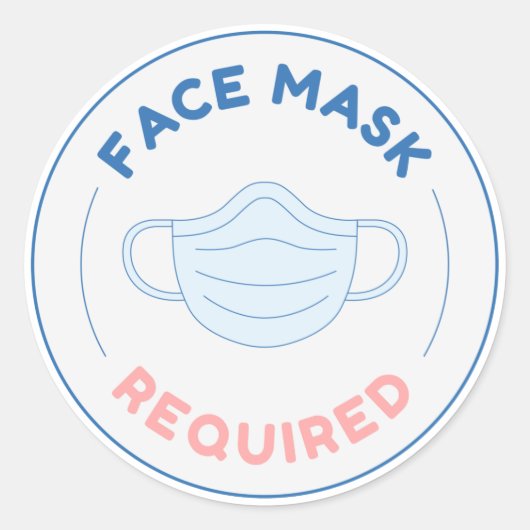 Gezichtsmasker vereist ronde sticker (Voorkant)