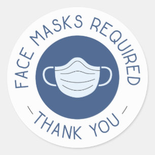 Gezichtsmasker vereist ronde sticker
