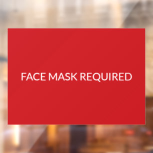 Gezichtsmasker vereist rood en wit elegant  raamsticker