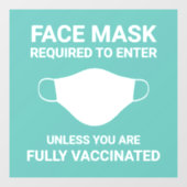 Gezichtsmasker Vereist Sign Mint White Window Deca Raamsticker (Vel)